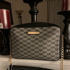 Michael Kors grey and black crossbody